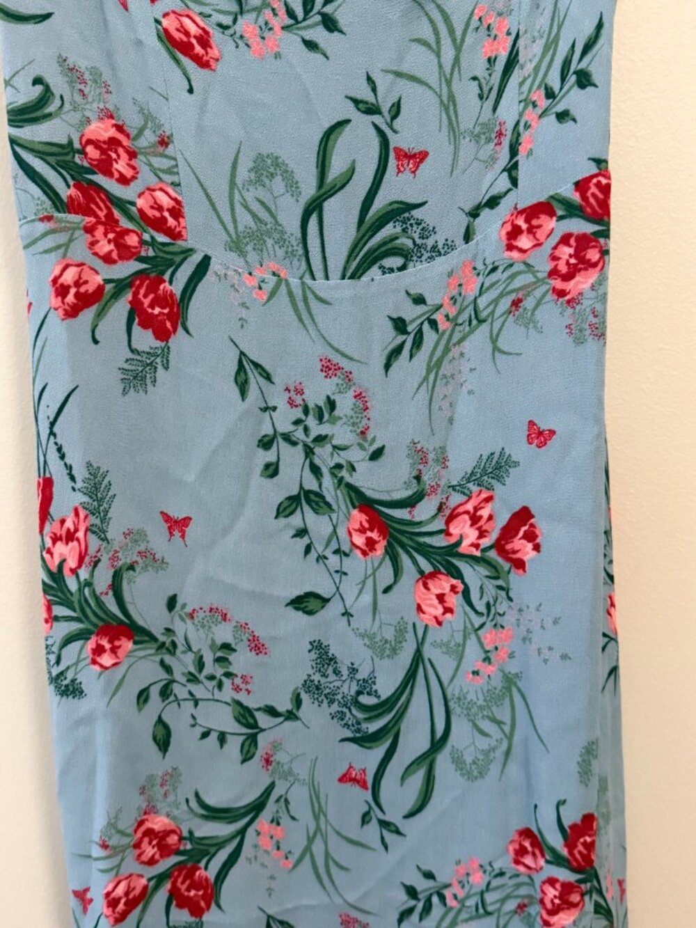 BNWT REFORMATION NIKITA BLUE FLORAL SUMMER DRESS 12 - Picture 5 of 13